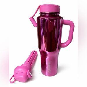 PINK COLDEST TUMBLER W SRAW & LID